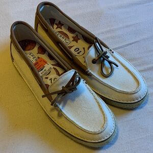 Sperry Women’s Cream and Brown Espadrille Boat Shoes